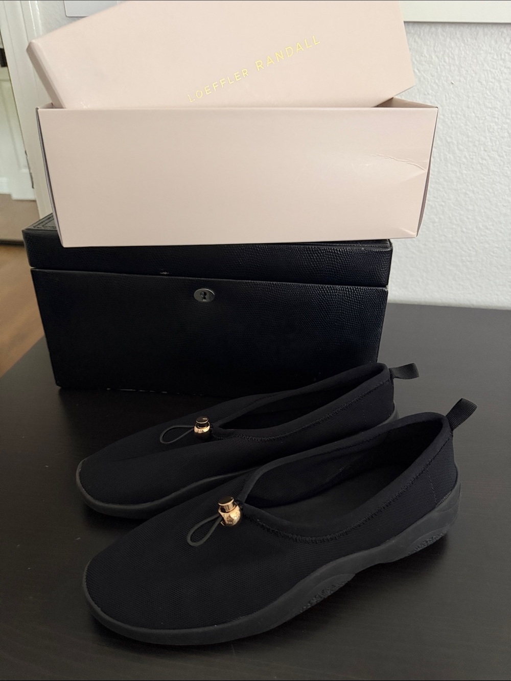 Loeffler Randall Black Slip-On Raina Flats